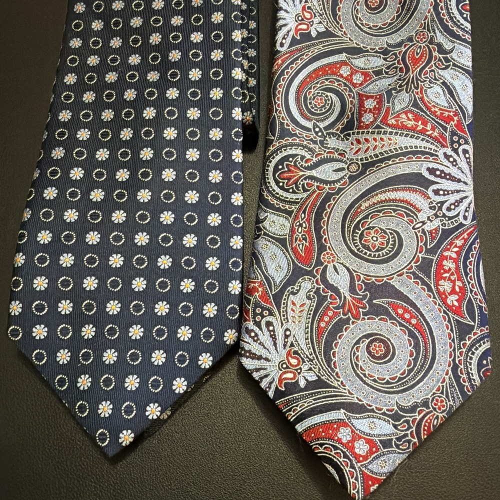 Lot Of Two Cremieux Handmade Ties 100% Silk Made In USA!